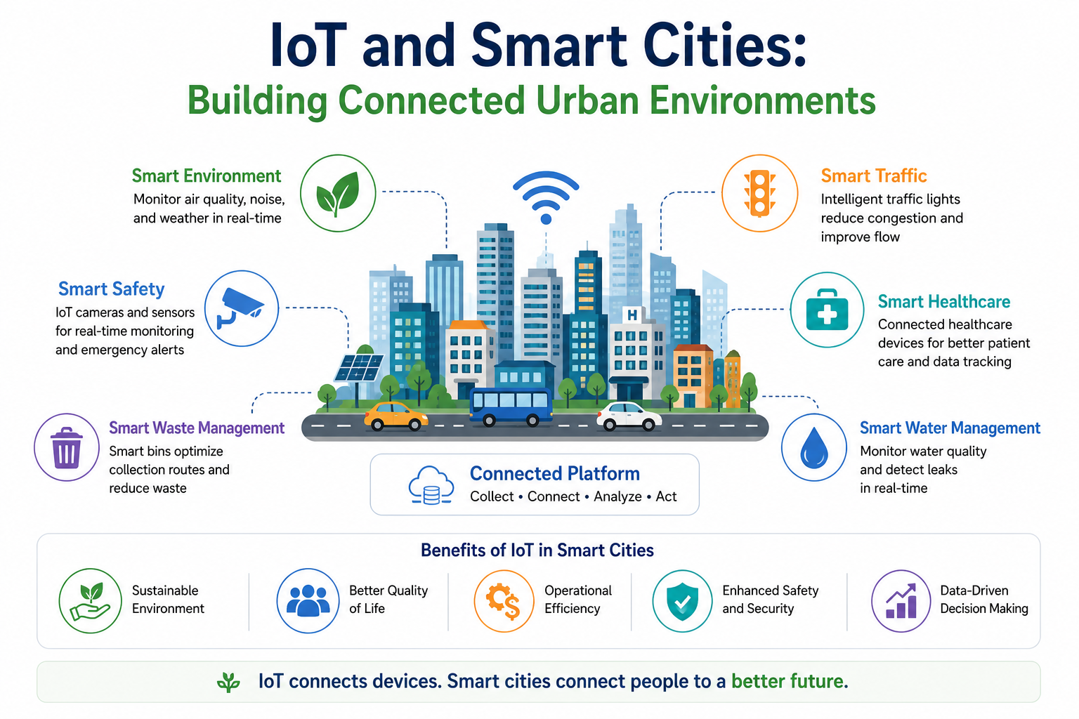 IoT and Smart Cities: Building Connected Urban Environments